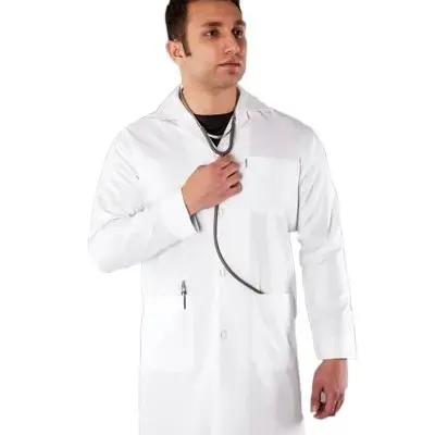 روپوش پزشکی مردانه ساده پارچه ترگال
