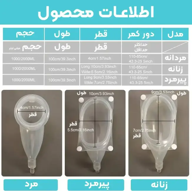 کالکتور ادرار(کیسه جمع آوری ادرار) سیلیکونی کالکتور ادرار(کیسه جمع آوری ادرار) سیلیکونی